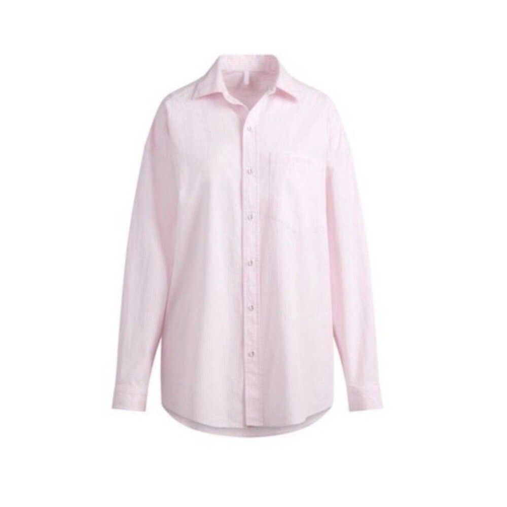 Skims Oversized Stretch Cotton Poplin Pajama Top